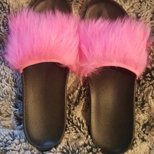 Ugg hot pink shearling slippers